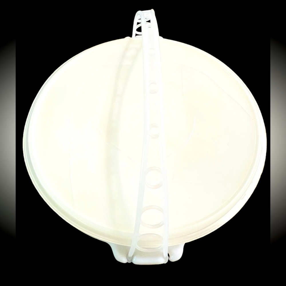 Vtg Tupperware Divided Party Susan Serving Veggie Tray 405-2 224-9 w/ Handle